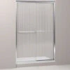 Kohler K-702208-G54-SHP Fluence 47-5/8" X 70-5/16" Frameless Sliding Shower Door With Falling Lines Glass - Bright Polished Silver