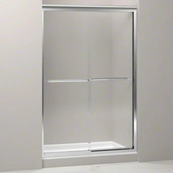 Kohler K-702215-L-SHP Fluence Frameless Sliding Shower Door With Crystal Clear Glass - Bright Polished Silver 1 Kohler K-702215-L-SHP Fluence Frameless Sliding Shower Door With Crystal Clear Glass - Bright Polished Silver