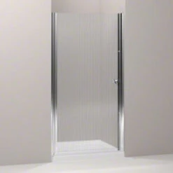 Kohler K-702404-G54-SH Fluence 32-3/4" X 65-1/2" Frameless Pivot Shower Door With Falling Lines Glass - Bright Silver