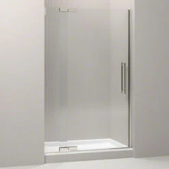 Kohler K-705704-L-NX Purist Frameless Pivot Shower Door With 3/8" Thick Crystal Clear Glass - Brushed Nickel