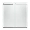 Kohler K-706000-L-SH Levity 62" H X 56-5/8" - 59-5/8" W Sliding Bath Door With 1/4" Thick Crystal Clear Glass And Blade Handles - Bright Silver