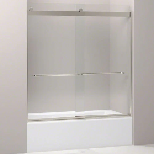 Kohler K-706004-L-MX Levity 62" H X 56-5/8" - 59-5/8" W Sliding Bath Door With 1/4" Thick Crystal Clear Glass And Towel Bars - Matte Nickel 1 Kohler K-706004-L-MX Levity 62" H X 56-5/8" - 59-5/8" W Sliding Bath Door With 1/4" Thick Crystal Clear Glass And Towel Bars - Matte Nickel