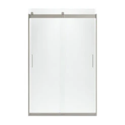 Kohler K-706010-L-NX Levity 74" H X 44-5/8 - 47-5/8" W With 3/8" Thick Crystal Clear Glass And Blade Handles - Brushed Nickel