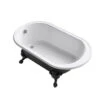 Kohler K-710-P5-0 Iron Works Historic 66" X 36" Freestanding Oval Bath With Reversible Drain, Iron Black Exterior - White