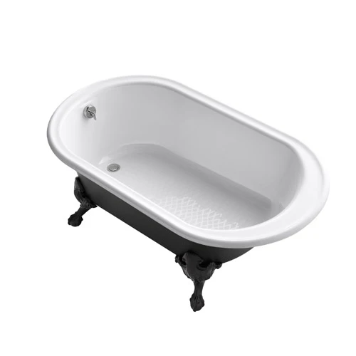 Kohler K-710-P5-0 Iron Works Historic 66" X 36" Freestanding Oval Bath With Reversible Drain, Iron Black Exterior - White 1 Kohler K-710-P5-0 Iron Works Historic 66" X 36" Freestanding Oval Bath With Reversible Drain, Iron Black Exterior - White
