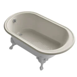 Kohler K-710-W-G9 Iron Works Historic 66" X 36" Freestanding Oval Bath With White Exterior - Sandbar