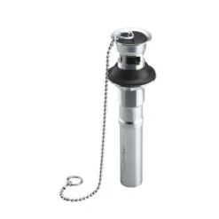 Kohler K-7128-A-CP Lavatory Sink Drain With Overflow And Rubber Stopper With Chain - Chrome
