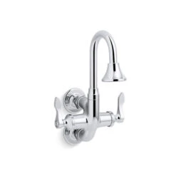 Kohler K-730T70-4AJR-CP Triton 1.2 Gpm Bathroom Sink Faucet With 3-11/16 In Gooseneck Spout And Lever Handles, Drain Not Included - Chrome