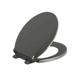 Kohler K-75758-58 Cachet Nightlight Quiet Close With Grip Tight Round Front Toilet Seat - Thunder Grey