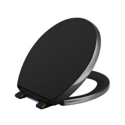 Kohler K-75793-7 Reveal Nightlight Quiet Close With Grip-Tight Round Front Toilet Seat - Black