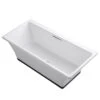 Kohler K-819-F63-0 Reve 67" X 32" Freestanding Bath With Brilliant Float Installation And Brilliant Ash Base Without Jet Trim - White