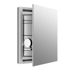 Kohler K-99007-NA Verdera 24" W X 30" H Aluminum Medicine Cabinet With Adjustable Magnifying Mirror And Slow Close Door