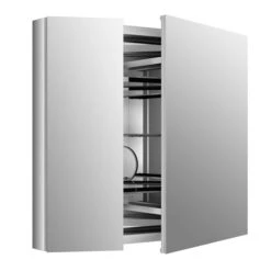 Kohler K-99009-NA Verdera 34" W X 30" H Aluminum Medicine Cabinet With Adjustable Magnifying Mirror And Slow Close Door