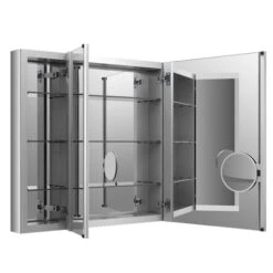 Kohler K-99011-NA Verdera 40" W X 30" H Aluminum Medicine Cabinet With Adjustable Magnifying Mirror And Slow Close Door