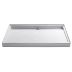 Kohler K-9996-0 Groove 60 In X 42 In Single Threshold Rear Center Drain Shower Base - White