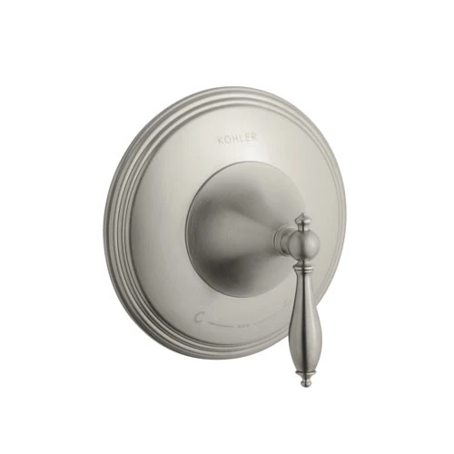 Kohler K-T10301-4M-BN Finial Traditional Thermostatic Valve Trim With Lever Handle And Polished Accents - Brushed Nickel (Valve Not Included) 1 Kohler K-T10301-4M-BN Finial Traditional Thermostatic Valve Trim With Lever Handle And Polished Accents - Brushed Nickel (Valve Not Included)