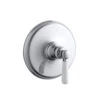 Kohler K-T10593-4P-CP Bancroft Thermostatic Trim With White Ceramic Lever Handle - Polished Chrome