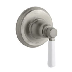 Kohler K-T10596-4P-BN One Handle Volume Control Valve Trim With Porcelain Lever Handle - Brushed Nickel