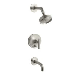 Kohler K-T14421-4-BN Purist Rite-Temp Pressure Balancing Bath And Shower Faucet Trim - Brushed Nickel