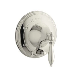 Kohler K-T512-4M-SN Finial Traditional Pressure-balancing Valve Trim With Lever Handle And Polished Finish Accents - Polished Nickel