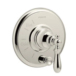 Kohler K-T72768-9M-SN Artifacts Rite-Temp Pressure Balancing Valve Trim With Push Button Diverter And Swing Lever Handle - Polished Nickel