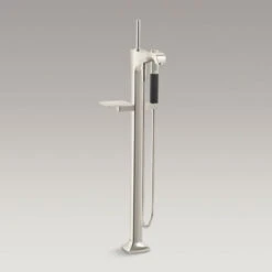 Kohler K-T97331-4-SN Margaux Floor Mount Bath Filler With Handshower - Polished Nickel