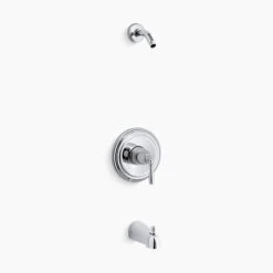 Kohler K-TLS395-4S-CP Devonshire Rite-Temp Bath And Shower Valve Trim With Lever Handle And Slip-fit Spout, Less Showerhead - Chrome