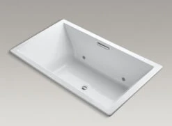 Kohler K-1174-VBC Underscore Soaking Bathtub Drop In With VibrAcoustic Sound Technology - White