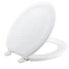 Kohler K-4816 Stonewood Round Front Wood Toilet Seat With Quick Release Hinges - White