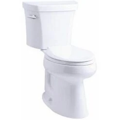 Kohler K-3999-RA-0 Highline 1.28 GPF Two-Piece Comfort Height Elongated Toilet With Right Hand Trip Lever - White