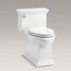 Kohler K-6428-0 Memoirs Stately Comfort Height Skirted One-Piece Compact Elongated 1.28 GPF Toilet With Left-Hand Trip Lever - White