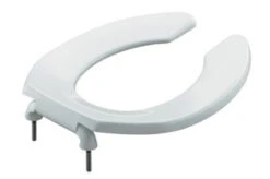 Kohler K-4680-C-0 Lustra Round Open-Front Toilet Seat With Check Hinges - White