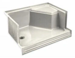 Kohler K-9486-96 Memoirs Shower Receptor With Integral Seat At Right And Left Hand Drain - Biscuit