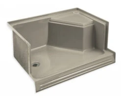 Kohler K-9496-G9 Memoirs 60" Shower Receptor With Integral Seat At Left And Drain At Right - Sandbar