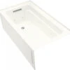 Kohler K-1122-HL-0 Archer 5' Whirlpool With Integral Apron In-Line Heate And Left Hand Drain - White