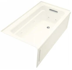Kohler K-1122-HR-96 Archer 5' Whirlpool With Integral Apron In-Line Heater And Right Hand Drain - Biscuit