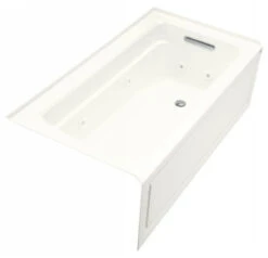 Kohler K-1122-HR-0 Archer 5' Whirlpool With Integral Apron In-Line Heater And Right Hand Drain - White