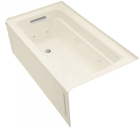Kohler K-1122-LA-47 Archer 5' Whirlpool With Integral Apron And Left Hand Drain - Almond 1 Kohler K-1122-LA-47 Archer 5' Whirlpool With Integral Apron And Left Hand Drain - Almond