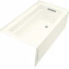 Kohler K-1122-RA-96 Archer 5' Whirlpool With Integral Apron And Right Hand Drain - Biscuit