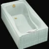 Kohler K-1209-RH-0 Hourglass Whirlpool With Tile Flange In-Line Heater And Right Hand Drain - White