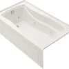 Kohler K-1224-HL-0 Mariposa 5.5' Whirlpool With In-Line Heater, Left Hand Drain, And Integral Apron - White