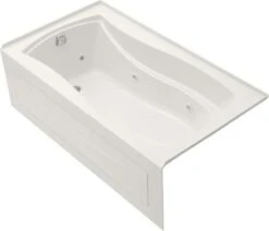 Kohler K-1224-HL-0 Mariposa 5.5' Whirlpool With In-Line Heater, Left Hand Drain, And Integral Apron - White