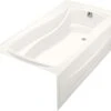 Kohler K-1257-GRA-0 Mariposa 6 Foot Three Wall Alcove Airpool Tub With Right Hand Drain - White