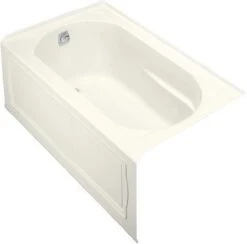 Kohler K-1357-GLA-96 Devonshire BubbleMassage Bath With Integral Apron And Left Hand Drain - Biscuit