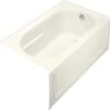 Kohler K-1357-GRA-96 Devonshire BubbleMassage Bath With Integral Apron And Right Hand Drain - Biscuit
