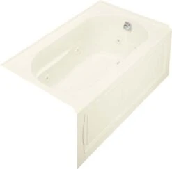 Kohler K-1357-HR-96 Devonshire Whirlpool With Integral Apron, In-Line Heater, And Right Hand Drain - Biscuit