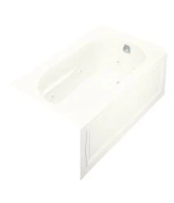 Kohler K-1357-HR-0 Devonshire Whirlpool With Integral Apron, In-Line Heater, And Right Hand Drain - White