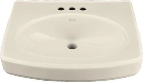 Kohler K-2028-1-47 Pinoir Lavatory Basin With Single-Hole Faucet Drilling - Almond (Pictured W/3 Holes)