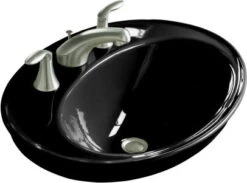 Kohler K-2075-8-7 Serif Self-Rimming Lavatory With 8" Centers - Black