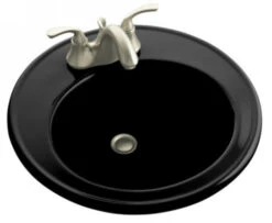 Kohler K-2202-8-7 Brookline Self-Rimming Lavatory With 8" Centers - Black (Faucet Not Included)